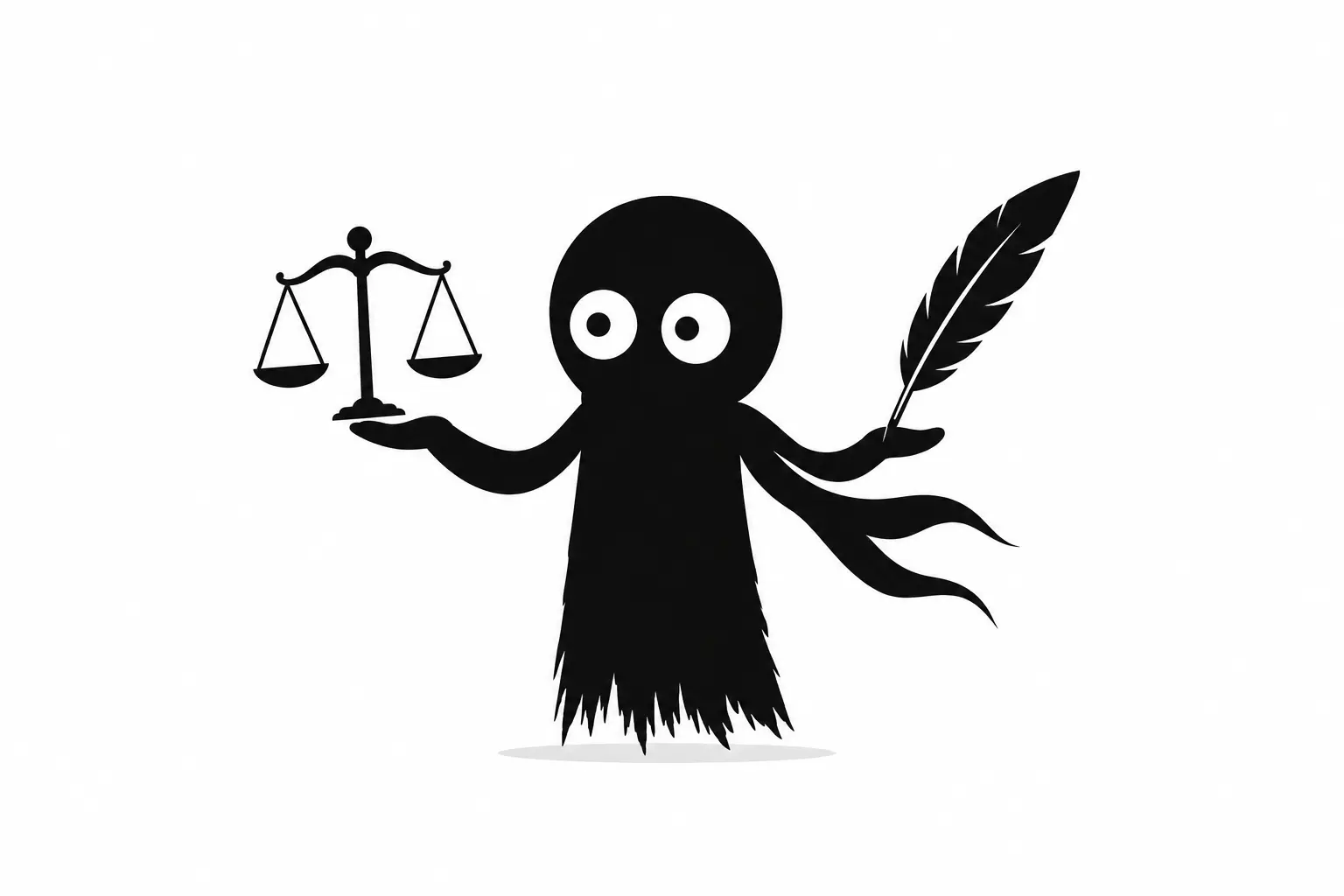Kiro équilibre une plume et une balance pour représenter la liberté d’écrire face aux responsabilités juridiques et morales