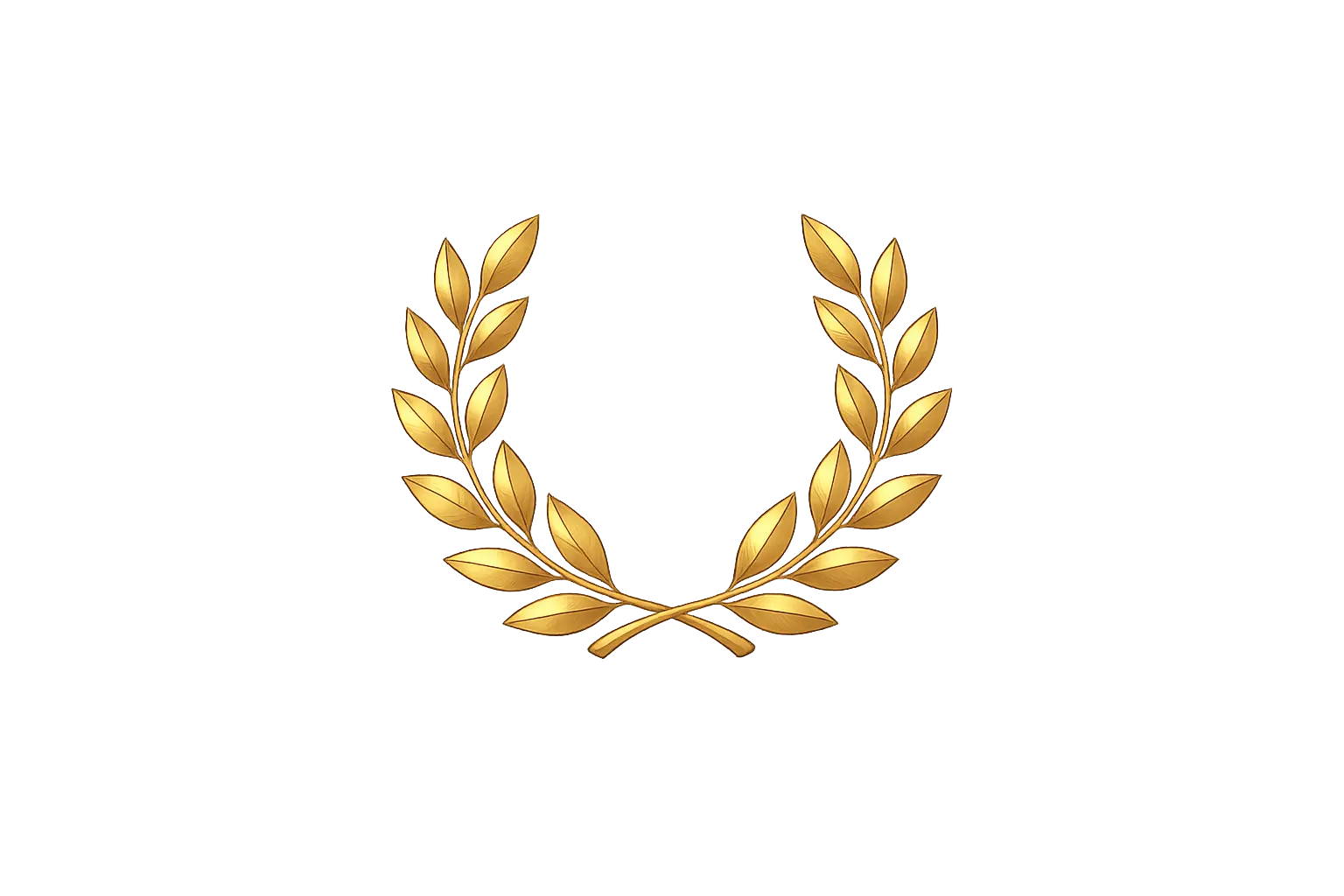 Illustration d’une couronne de laurier dorée représentant un prix littéraires sur fond transparent.