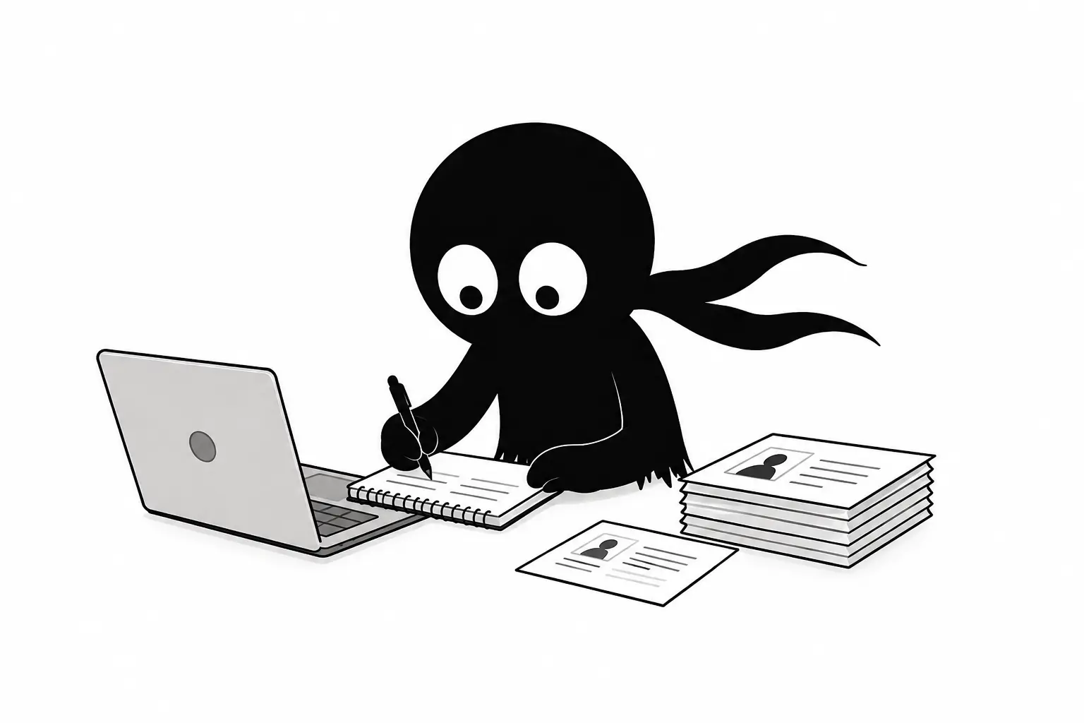 Kiro organise les fiches de personnages et suit les détails d’un roman sur ordinateur portable