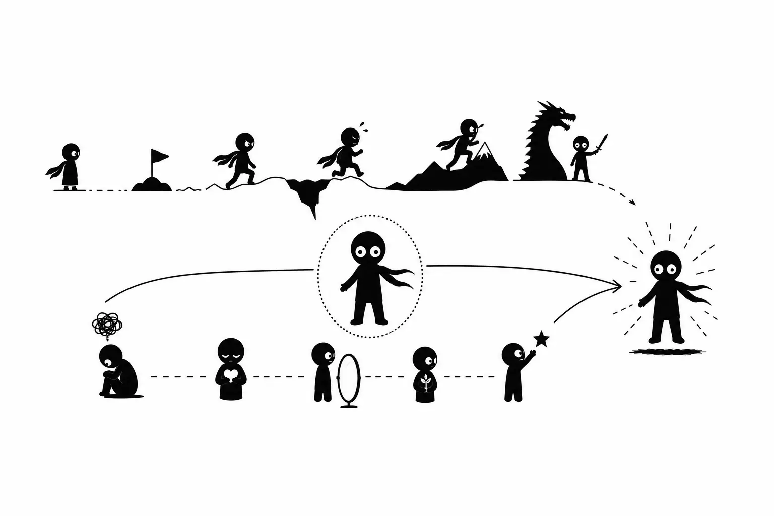 Kiro traverse des épreuves extérieures et intérieures pour évoluer tout au long de son arc narratif