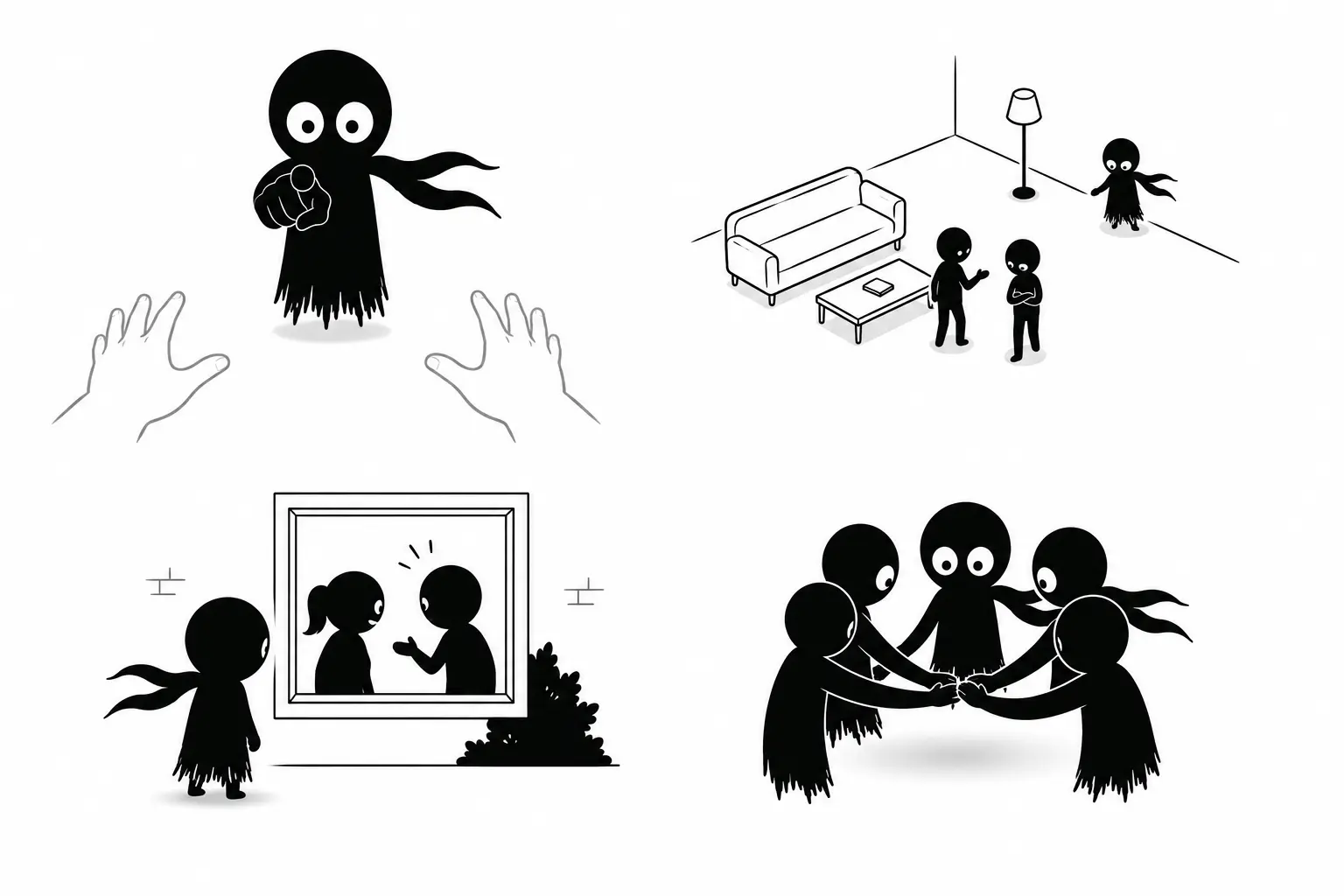 Kiro apparaît dans plusieurs scènes narratives représentant différentes perspectives de narration et interactions entre personnages.
