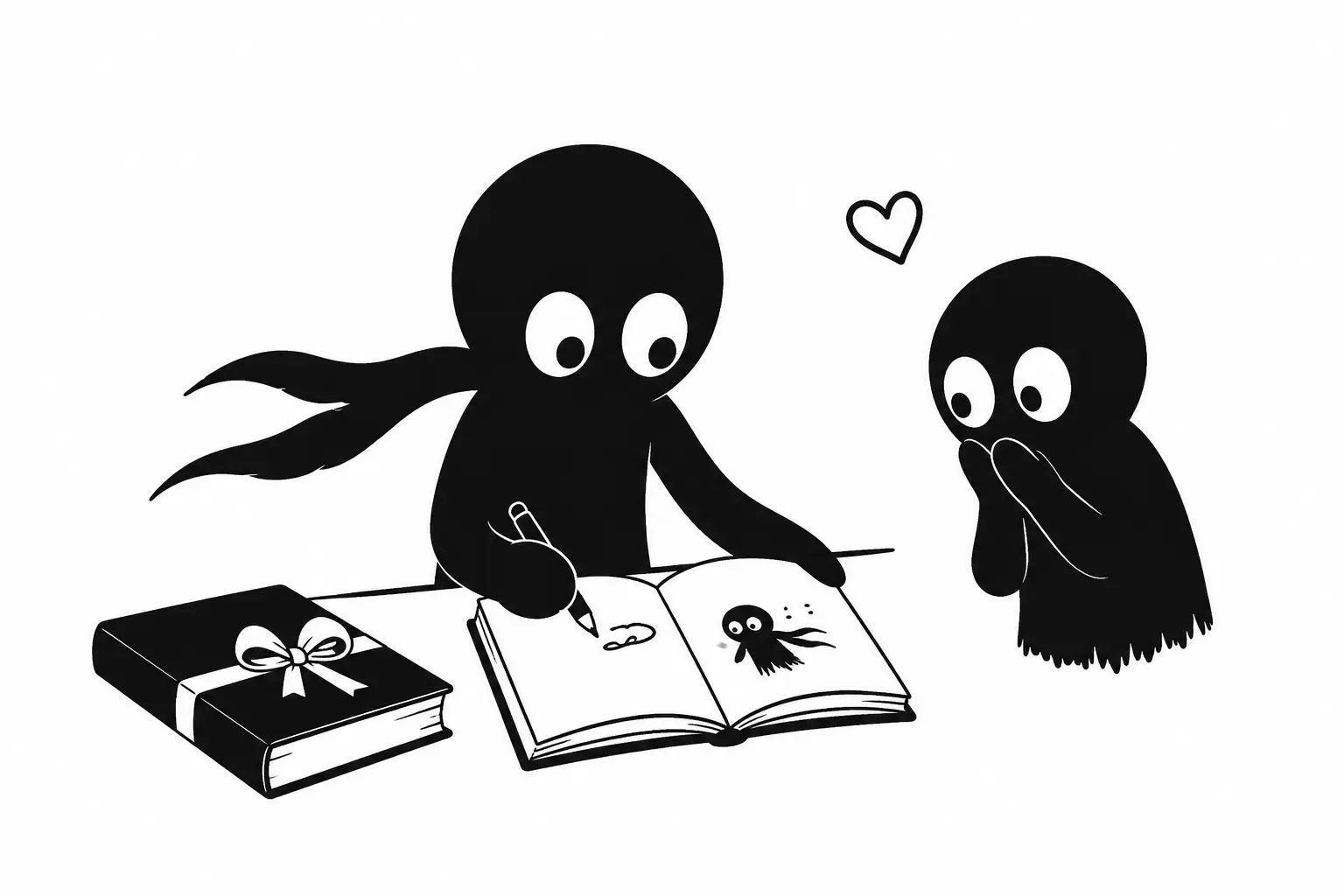 Kiro signe un livre avec une dédicace personnalisée et un petit dessin, illustrant la valeur émotionnelle d’une inscription autographe.