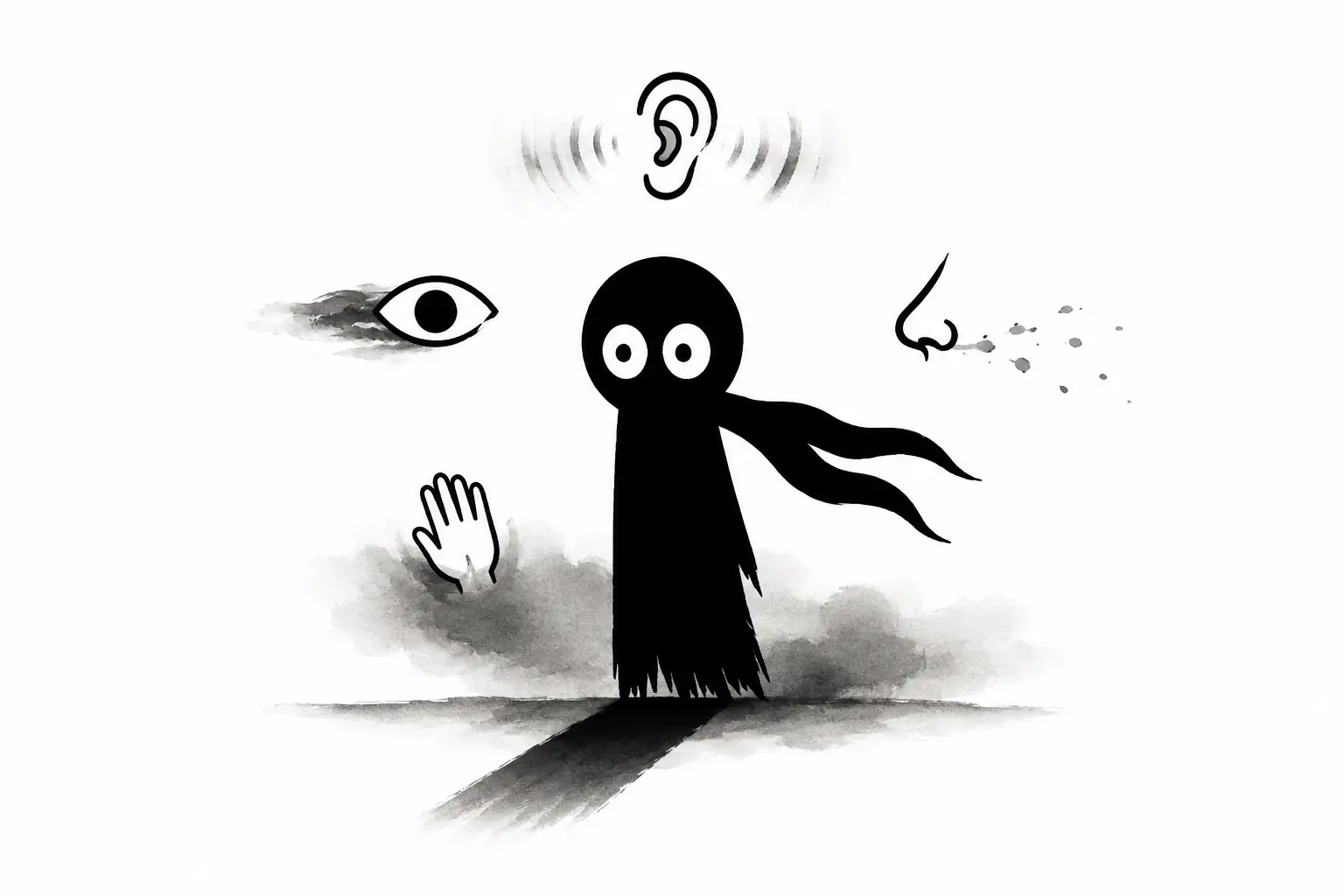 Kiro explore une atmosphère oppressante où les sens deviennent des sources d’angoisse dans un décor minimaliste noir et blanc