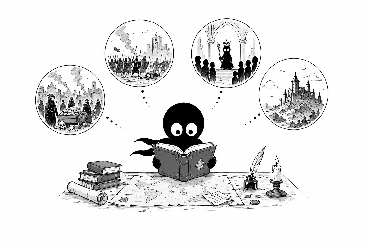 Kiro explore les événements historiques et les souvenirs d’un monde imaginaire à travers un ancien livre
