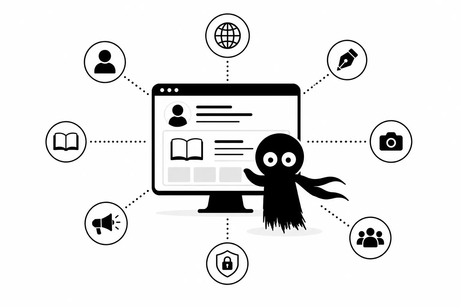 Kiro construit le site web officiel d’un auteur en reliant identité, livres, médias et profils numériques dans un environnement connecté.