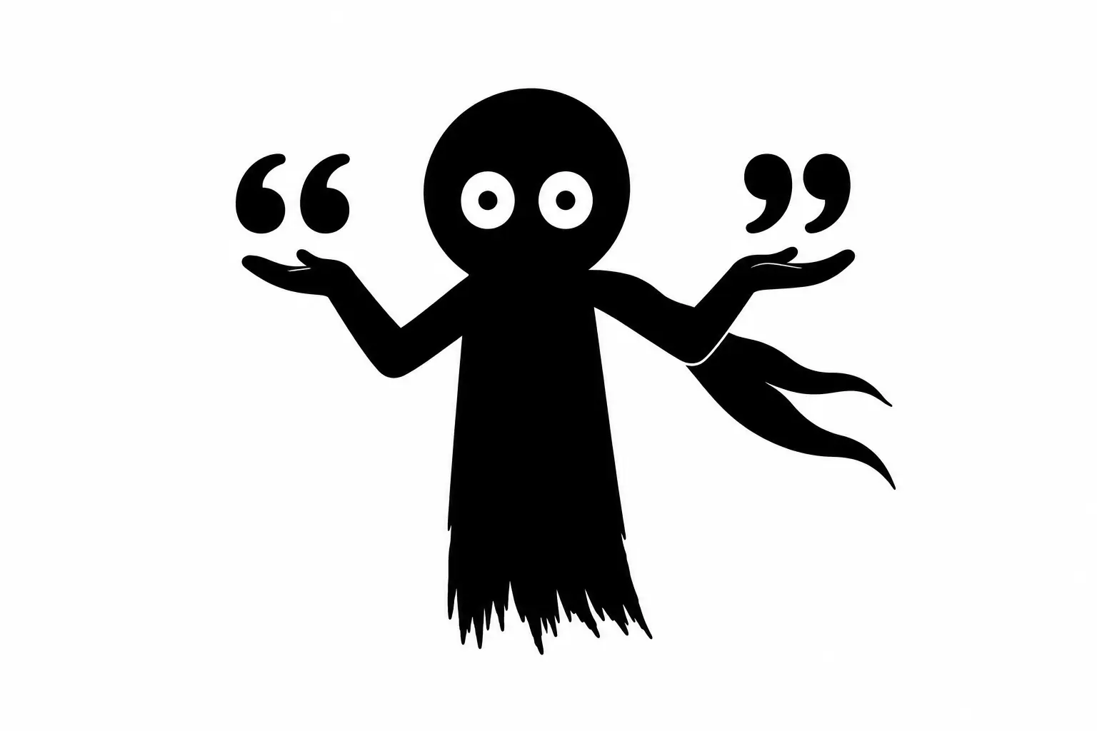 Kiro équilibre des guillemets doubles et simples dans une illustration minimaliste en noir et blanc sur fond blanc