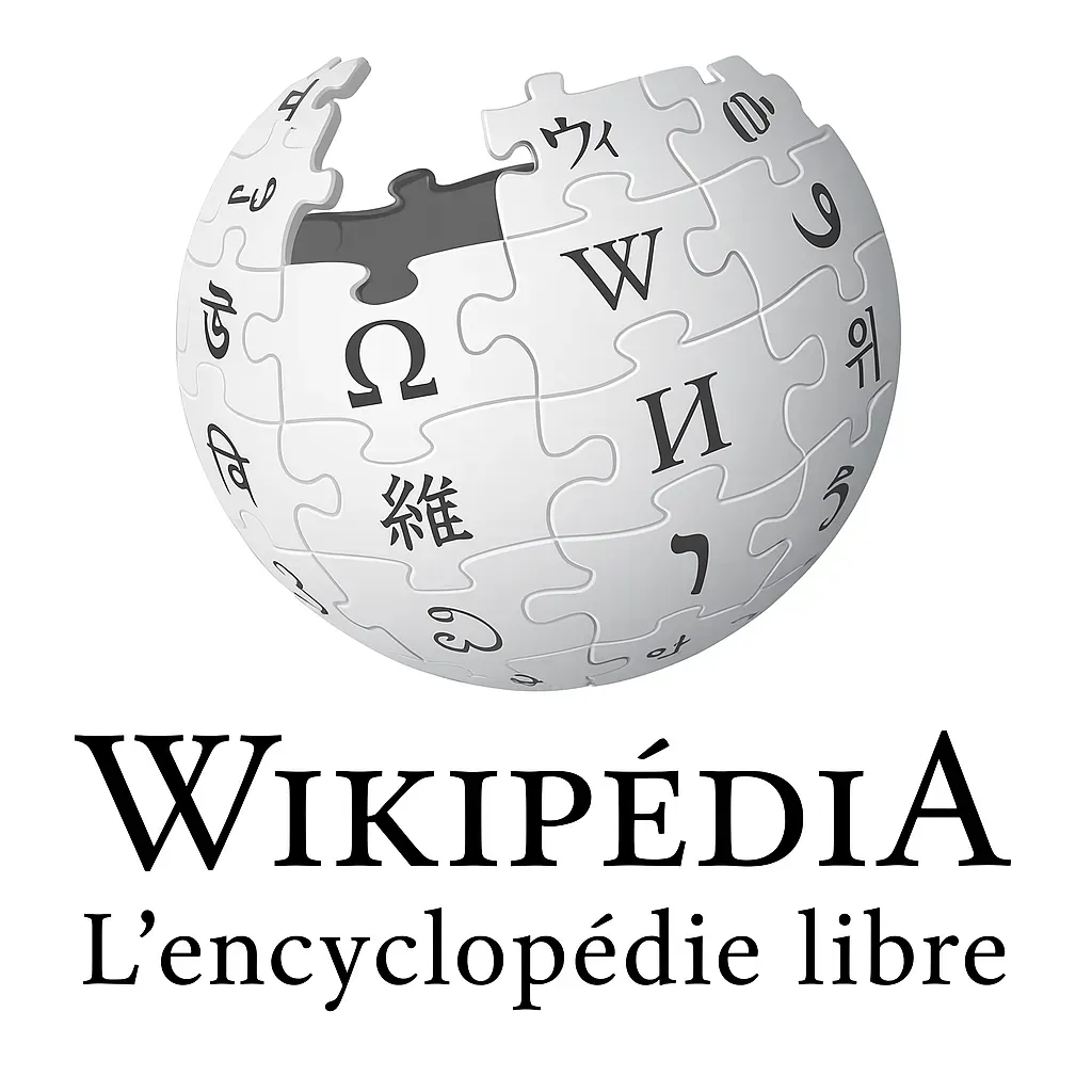 Logo officiel de Wikipédia, représentant un globe composé de pièces de puzzle avec des caractères issus de différentes écritures.