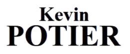 Logo noir du nom "Kevin Potier" en lettres capitales, représentant l'identité graphique de l’auteur.