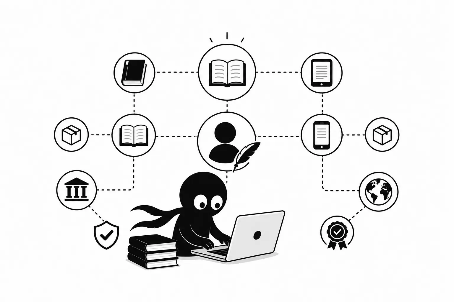 Kiro relie des œuvres littéraires, des éditions et des identifiants internationaux dans un réseau de données connecté