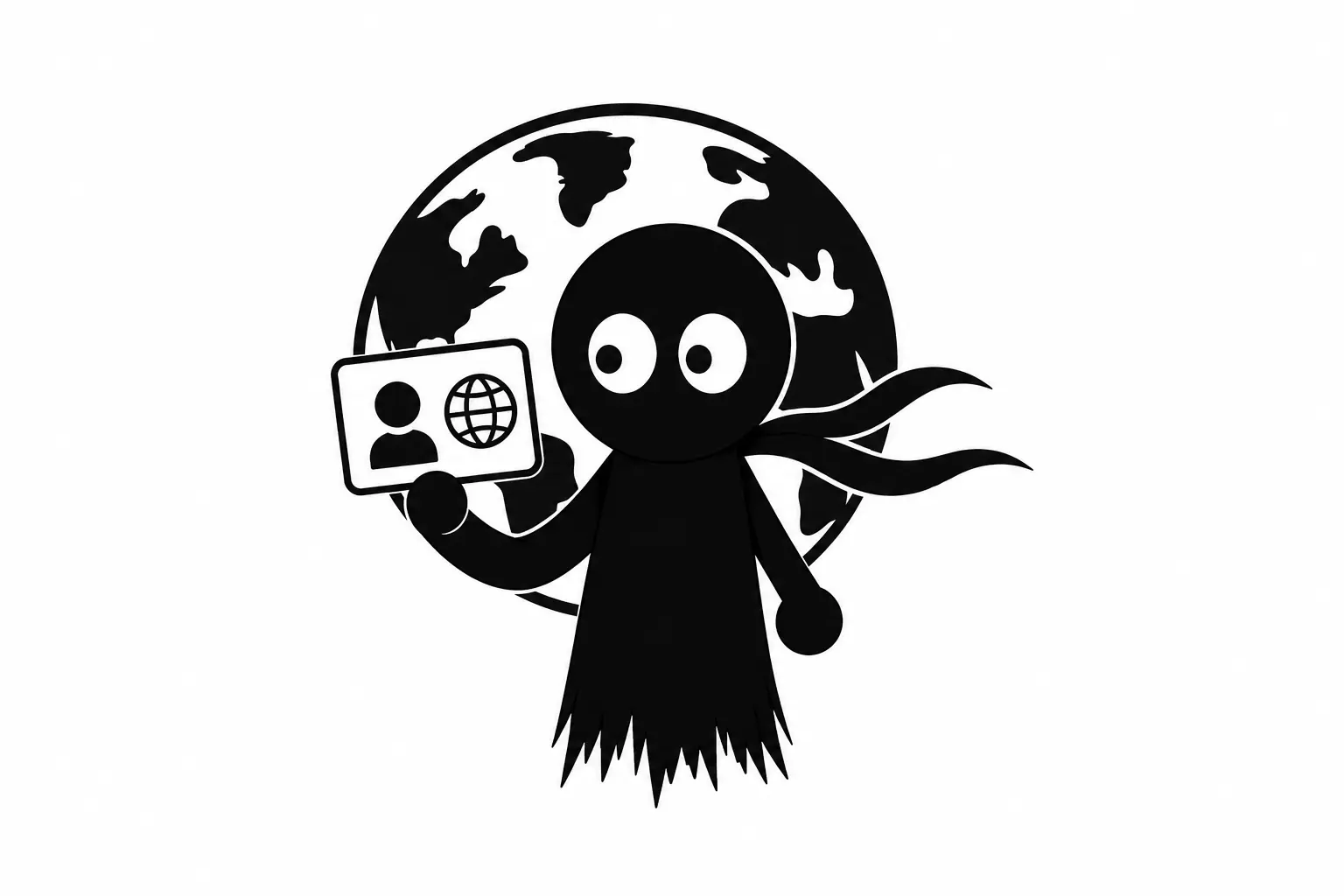 Kiro présente une carte d’identification mondiale devant un globe pour symboliser le numéro ISNI des auteurs et le référencement international