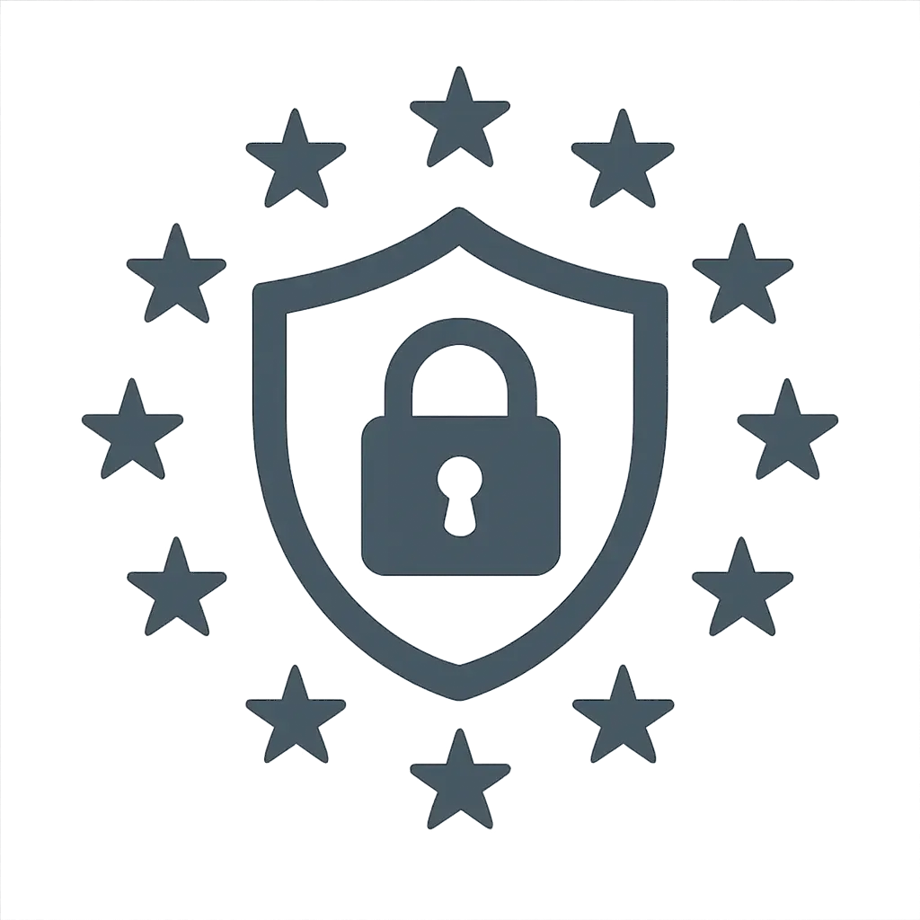 Protection des données personnelles - Icône RGPD sans texte sur fond transparent