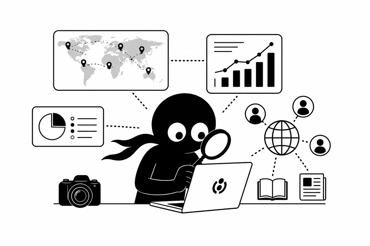 Kiro analyse les statistiques et la diffusion mondiale de ses images Wikimedia à travers des graphiques et des connexions internationales