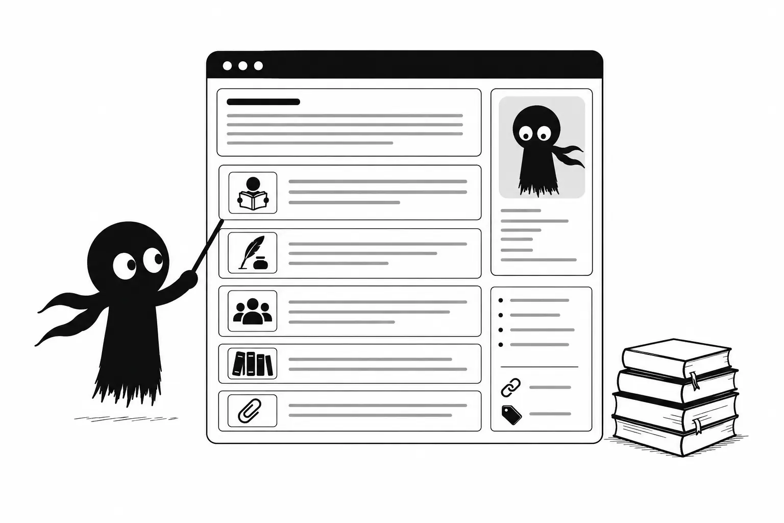 Kiro présente la structure d’une page encyclopédique avec des sections organisées et des références visuelles sur fond blanc