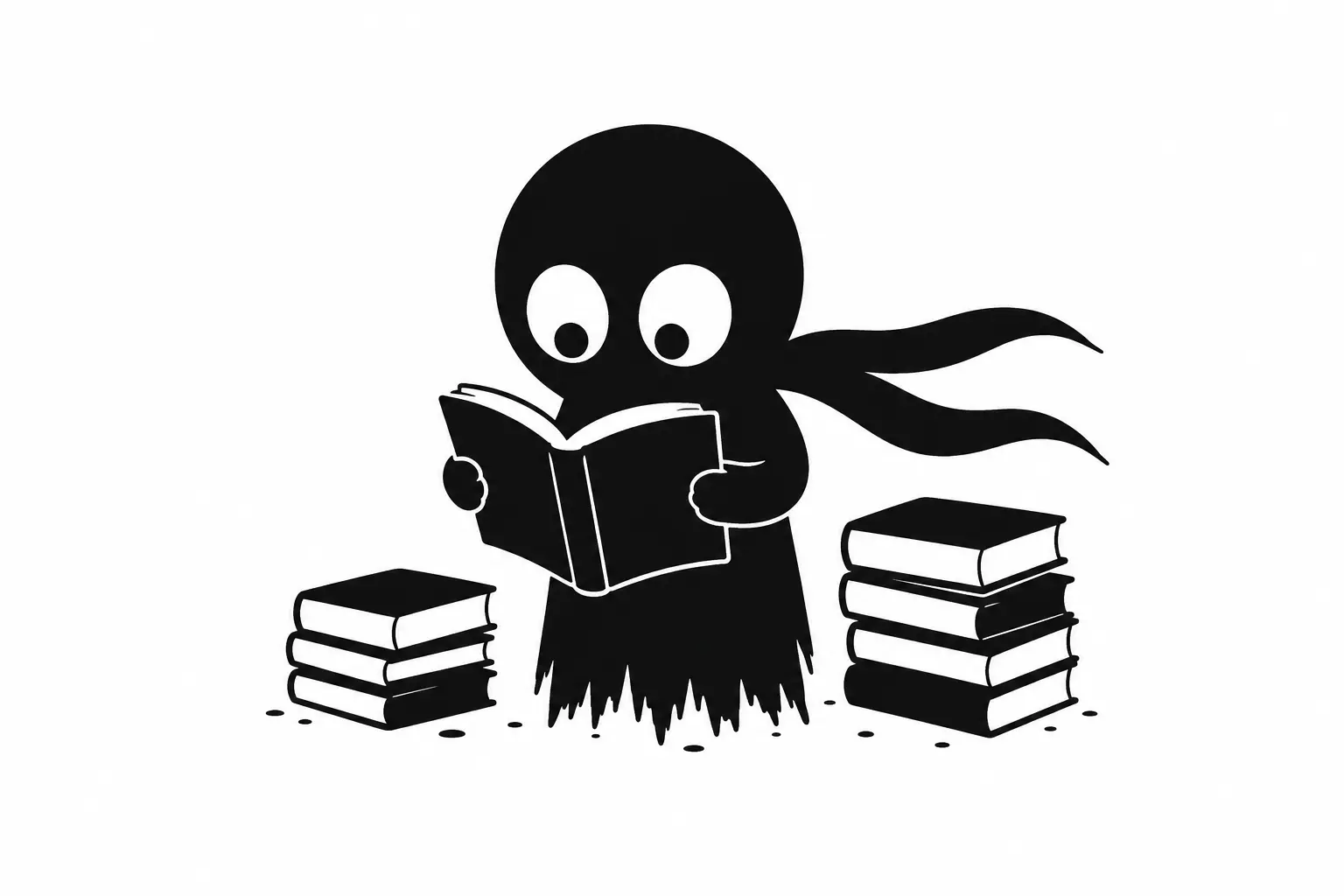 Kiro organise et référence des romans avec des livres ouverts sur fond blanc minimaliste